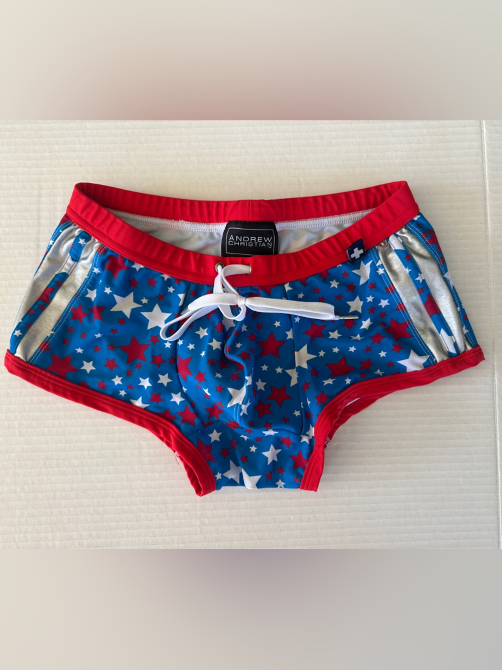 Andrew Christian Mens  Star Print Swim Briefs